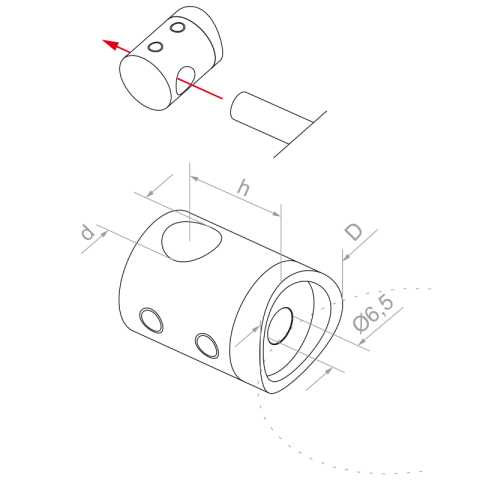 plano de soporte para varilla 10 mm