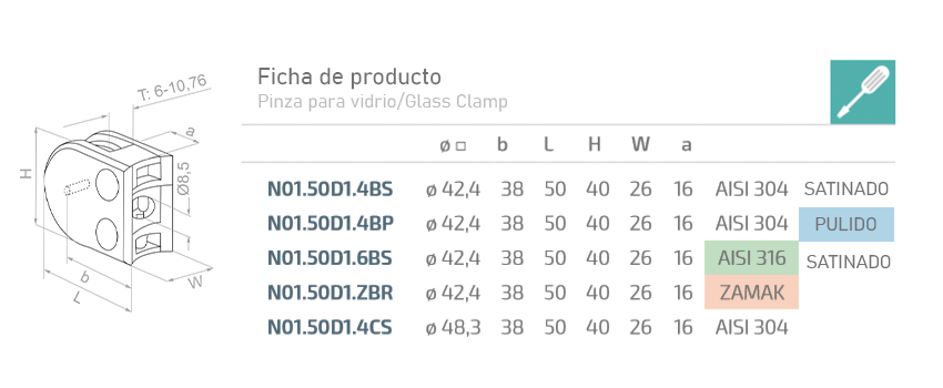 Ficha de producto N01.50D1.X